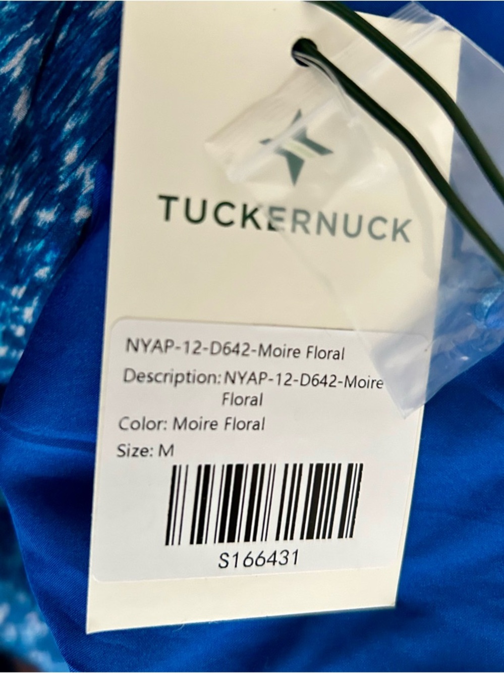 BNWT - Tuckernuck Blue Printed V-Neck Midi Dress - Picture 11 of 11
